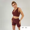 V Yaka Dikişsiz Yoga Set kadın Fitness Spor Suit İki 2 adet Parça Kırpma Üst Sutyen Yüksek Bel Tayt Gym Giysileri