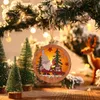 LED-licht hanger Ornament Xmas decoraties voor thuis kerstboom opknoping houten ambacht