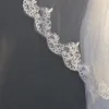 Brudslöjor Ankomst Ett lager Kort bröllopslöja Lace Applique Casamento Boda Tillbehör Velos de Novia Vail