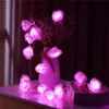 Strings 1m/2m/3M LED Garland Artificial Flower Bouquet String Lights Foam Rose Fairy voor Valentijnsdag trouwdecoratie