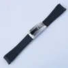 Soft Rubber Mens Watches Band with Silver Stainess Steel Clasp for Orange Blue/green/red Black Size 20mm