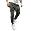 Pantalones de hombre a la moda Harem de Color sólido con cordón asimétrico de doble capa para correr de larga duración Jogger Baggy 2021 para ropa