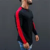 Men Spring Autumn Long Sleeve O-neck T Shirts Brand Clothing Fashion Patchwork Cotton Tee Tops