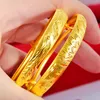 Chinese Style Ladies Vintage Exquisite Pattern Fashion Gold-plated Adjustable Size Bracelet Jewelry Bangle