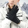 Fahrradhandschuhe Winter Outdoor Professionelle Herren Diagonaler Reißverschluss Wasserdichter und warmer Ski Rutschfest Schwarz Grau