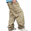 Larga perna Hip Hop Calças Homens Casual Algodão Harem Calças de Carga Loose Baggy Calças Streetwear Plus Size Jogadores Homens Roupas 210723