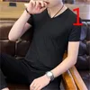Zomerlinnen pak heren tij ronde hals korte mouwen T-shirt Koreaanse versie van de zelf-cultivatie ademend leisu 210420