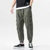 Streetwear Hommes Pantalons de chargement Multi-poche Pantalon tactique Men HIP HOP Pantalon Jogging Pantalon Coton Mâle Coton Taille Élastique Grande taille 5XL X0723