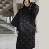 [EAM] Весна осень V-воротника три четверти рукав сплошной цвет повязки хлопок мягкий большой размер пальто женщин мода JD18601 210823