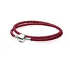 Fine jewelry Authentic 925 Sterling Silver Bead Fit Charm Bracelets Leather Cord Red Square Head Round Head Safety Chain Pendant DIY beads9428572