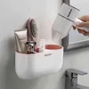 Bathroom finishing brush hair dryer rack wall-mounted shelf makeup storage nailless toothbrush holder 211112