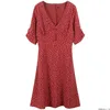 polka dot halfter hals kleid