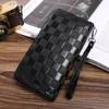 Herenportemonnee Long Zipper Handtas Mobiele telefoon Koppeling Plaid Check Wallets Mannelijke geld Purpen ID Kaarthouder Carteira met riem1