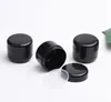 empty cosmetic containers 50g black PET plastic Packing Bottles jars with clear inner PP cover for hand/face mask