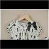 Été bébé enfants à manches courtes cerf faon motif chemise hauts enfants vêtements mignon ruban nœud papillon t-shirt robe 9Srzg Vqfno