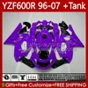 Fairings +Tank For YAMAHA YZF600R Thundercat YZF 600R 600 R 96 97 98 99 00 01 02 07 Body 86No.125 YZF-600R 1996 2003 2004 2005 2006 2007 YZF600-R 96-07 Bodywork New purple