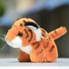 10PCS 12cm Simulation Tiger Decoration Bag Plush Mini Pendant Keychain Doll Ring Toy