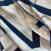 Fashion-fashion-women's shirt imitation silke elegant och intellektuell v-neck långärmad brev tryck skjorta topp avslappnad lös tröja dfggp