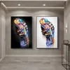 Pintura en lienzo de animales abstractos, arte de pared camaleón, decoración del hogar, carteles e impresiones, imagen artística moderna para sala de estar