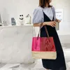 الأكياس المسائية أزياء صافية شاطئ الكتف مصمم PVC جيلي حمل للنساء 2021 حقائب اليد الكبير نسج الشفافة BA260X