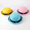 Wide Brim Hats Straw Kids Character Ear Decoration Summer Cap Baby Sun Hat For Girl Boys Bucket Children Beach Panama CapsWide
