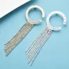 Wulibaby Tassel Brosches Kvinnor Shinning 2-Color Tjeckiska Rhinestone Office Party Brosch Pins Gifts Pins,