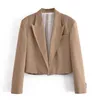 Mujeres Verano Casual Blazers sueltos Abrigos ZA Manga larga con muescas Sólido Mujer Elegante Blazer Ropa exterior Ropa 210513