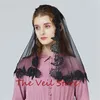 Bridal Veils Women Small Mantilla For Church Head Covering Tulle Rose Appliques Catholic Chapel With Clips Tradition