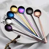 2021 Spoons 50pcs/lot Coffee Tea Mixing Mug Spoon Stainless Steel 17cm Gold Rose Plated Honey Serving Bar Japanese