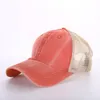 8 colori parasole cappello a coda di cavallo uomo donna cappelli da baseball lavati sport all'aria aperta protezione solare regolabile protezioni in rete T9I001300