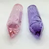 カラフルなピンクの紫色のパイプのパイレックス厚いガラス喫煙乾燥ハーブタバコ石油リグhandpipeの手作りダイヤモンドクリスタルの高級装飾ボーンチューブ高品質DHL