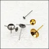 Smyckesinställningar 100 st/parti 3/4/5/6/7/8mm rostfritt stål tomt post örhänge studsfack basstift för att hitta grossist 1704 Q2 droppe leverans