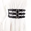 Gürtel Retro Taillendekor Kabelbänder Mode Körperkette Schwarz Goth verstellbarer Schmuck für Frauen und Mädchen349f