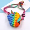 Bolsa de juguete de burbujas Juguete de descompresión Sílice Fidget Unicorn Pony Style Hot Push Bubbles Crossbody de alta calidad