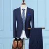 (Kurtka + Spodnie) Garnitury Mężczyźni 2021 Wiosna Jesień Męskie Slim Fit Wedding Suits Mens Business Garnitury Blazery z spodniami Mężczyźni S-5XL X0909