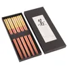 5 Pairs Wooden Chopsticks Reusable Japanese Style Dishwasher Safe Chop Sticks 23cm