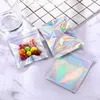 100 Pieces Resealable Smell Proof Bags Foil Pouch Bag Flat laser color Packaging for Party Favor Food Storage mylar 573118647