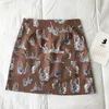 Kimutomo Chic Cartoon Drukowanie Kobieta Spódnice Wiosna Lato Koreański Styl Samica Wysoka Talia A-Line Mini Spódnice Casual 210521