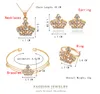 Couronne impériale pendentif ensembles de bijoux mariée mariage cristal plaqué collier boucle d'oreille pour les femmes robe de soirée de bal bijoux