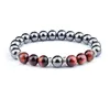 8mm Natural Stone Handmade Strands Beaded Charm Bracelets For Women Men Party Club Birthday Silver Plated Yoga Jewelry