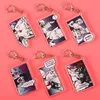 Anime jojos bizarre äventyr keychain kujo jotaro kakyouin noriaki yoshikage akryl nyckelring väska hängande samling gåva g1019