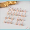 Stud Jewelrystud 1Pc S925 Sterling Sier Rose Gold 26 Letras en inglés Pendientes Mujer Pequeño alfabeto Zircon Studs Cute Mini Drop Delivery 202