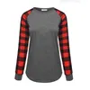 Buffalo Plaid T-shirts Xmas Plus Size Long Sleeve Tops Hoodies Christmas O Neck Shirt Letter Printed Blouse Casual Sweatshirts CGYA89