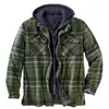 FGKKS Höst Winter Mäns Jacka Tjock klassisk Plaid Print European American Ytterkläder Högkvalitativ Varm Loose Hooded Jacket Man 211029