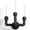 Wall Lamp Loft StyIe Industrial Vintage LED Water Pipe Retro Light Sconce 3 Heads Iron Stairway Lighting Fixture Luminaire