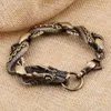 Moda punk ouro enchido dragão charme pulseiras para mulheres pulseiras pulseiras homens pulseira jóias presente