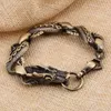 Mode Punk or rempli Dragon breloque Bracelets pour femme Bracelets Bracelets hommes Pulseira bijoux cadeau