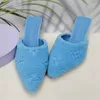 Sandals 2021 Autumn Winter Warm Plush Slippers Outside Shoes Slip-on Mules Casual For Lady High Heel