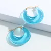 Hoop Earrings & Huggie Colorful Acrylic Transparent Resin Irregular Metal Circle For Women Girls Party Summer Jewelry 2023