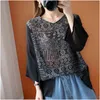 Varış İlkbahar Yaz Sanatlar Stil Kadın O-Boyun Gevşek T-Shirt Vintage Baskı Patchwork Pamuk Keten Tee Gömlek Femme Tops M44 210512